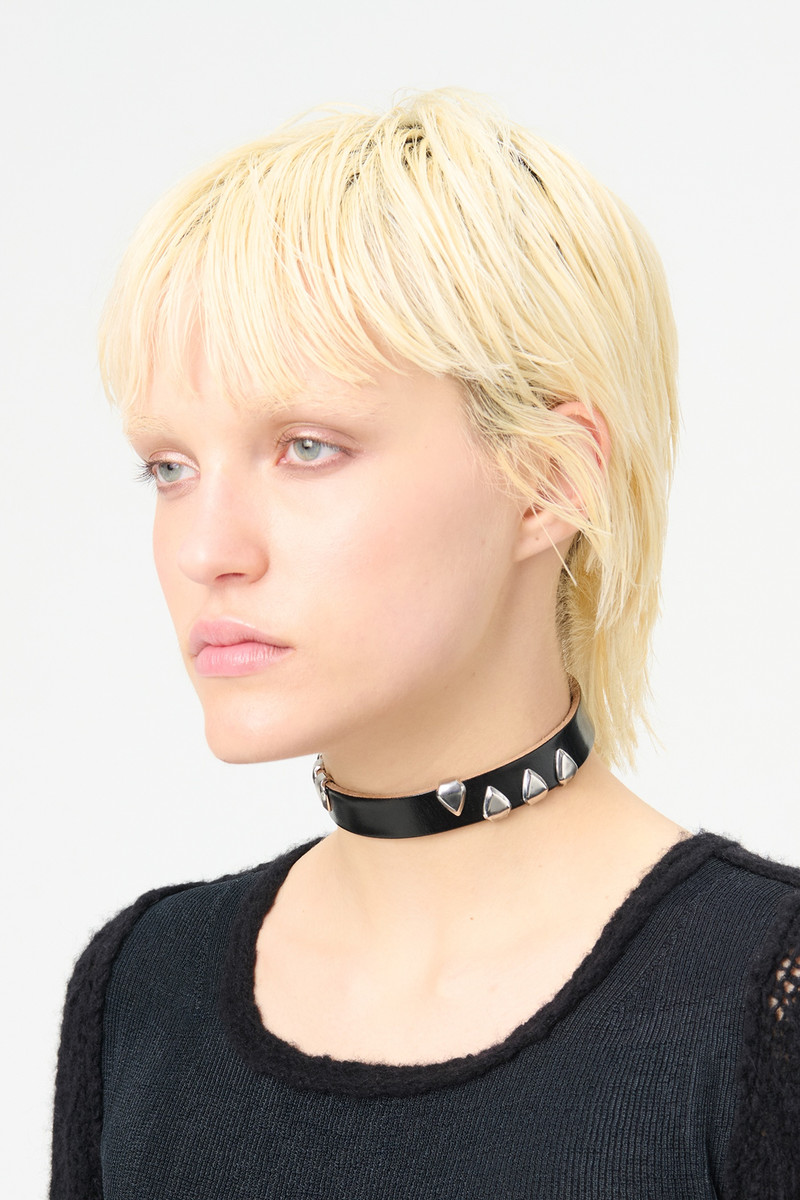 Claw Choker Black Bridle Leather 4
