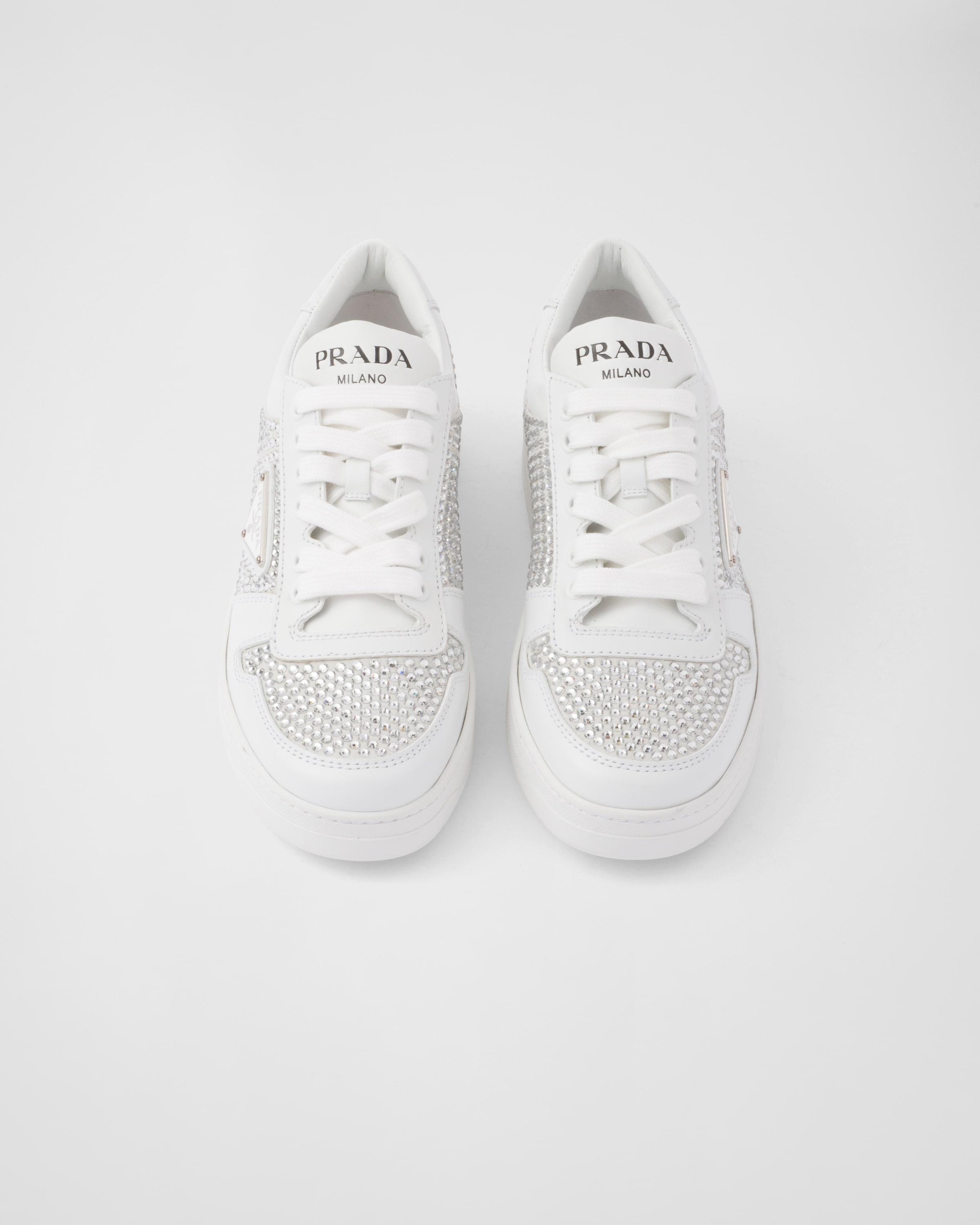 Prada＊Leather sneakers with crystals レザースニーカー＊送込 Prada Leather sneakers with crystals | REVERSIBLE