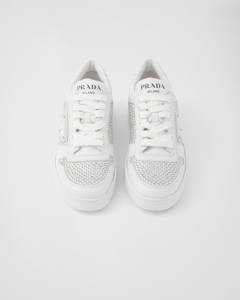 Leather sneakers with crystals 4