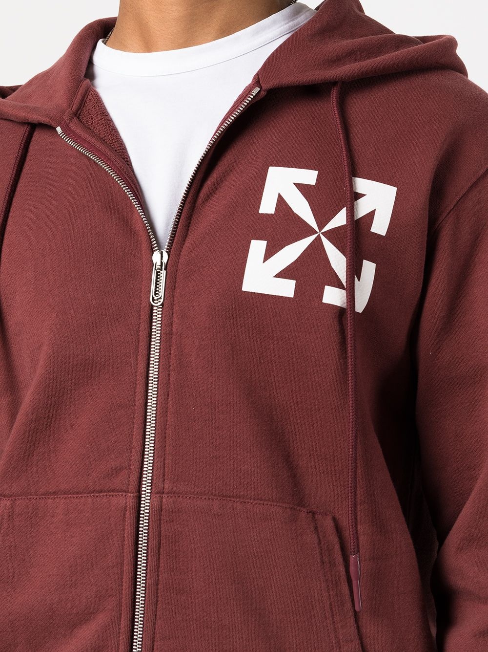 Arrows logo print zip-fastening hoodie hoodie - 5