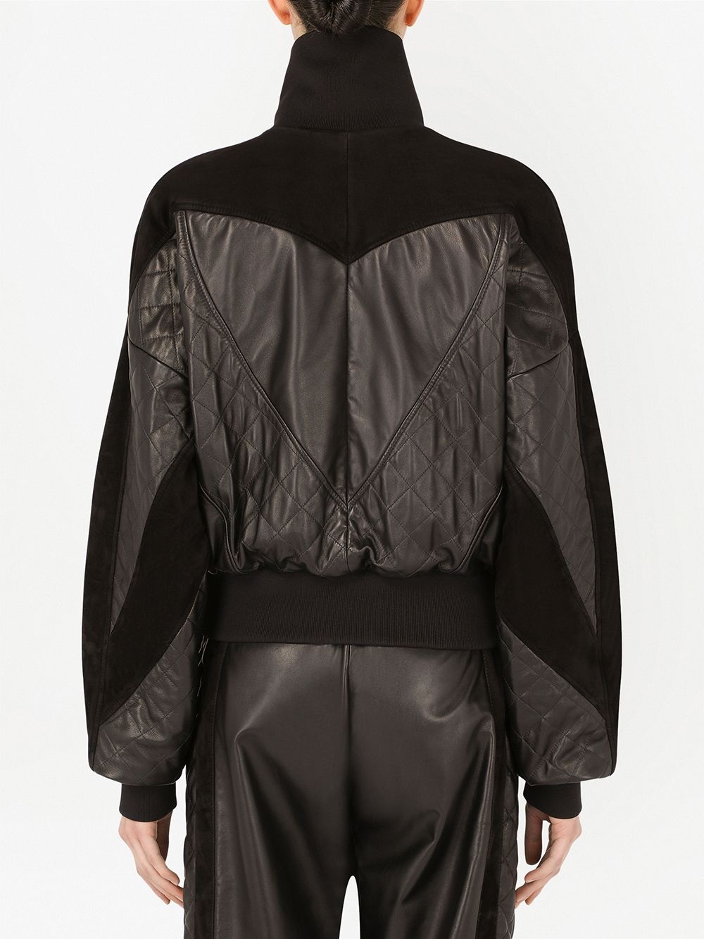 quilted high-neck bomber jacket - 4