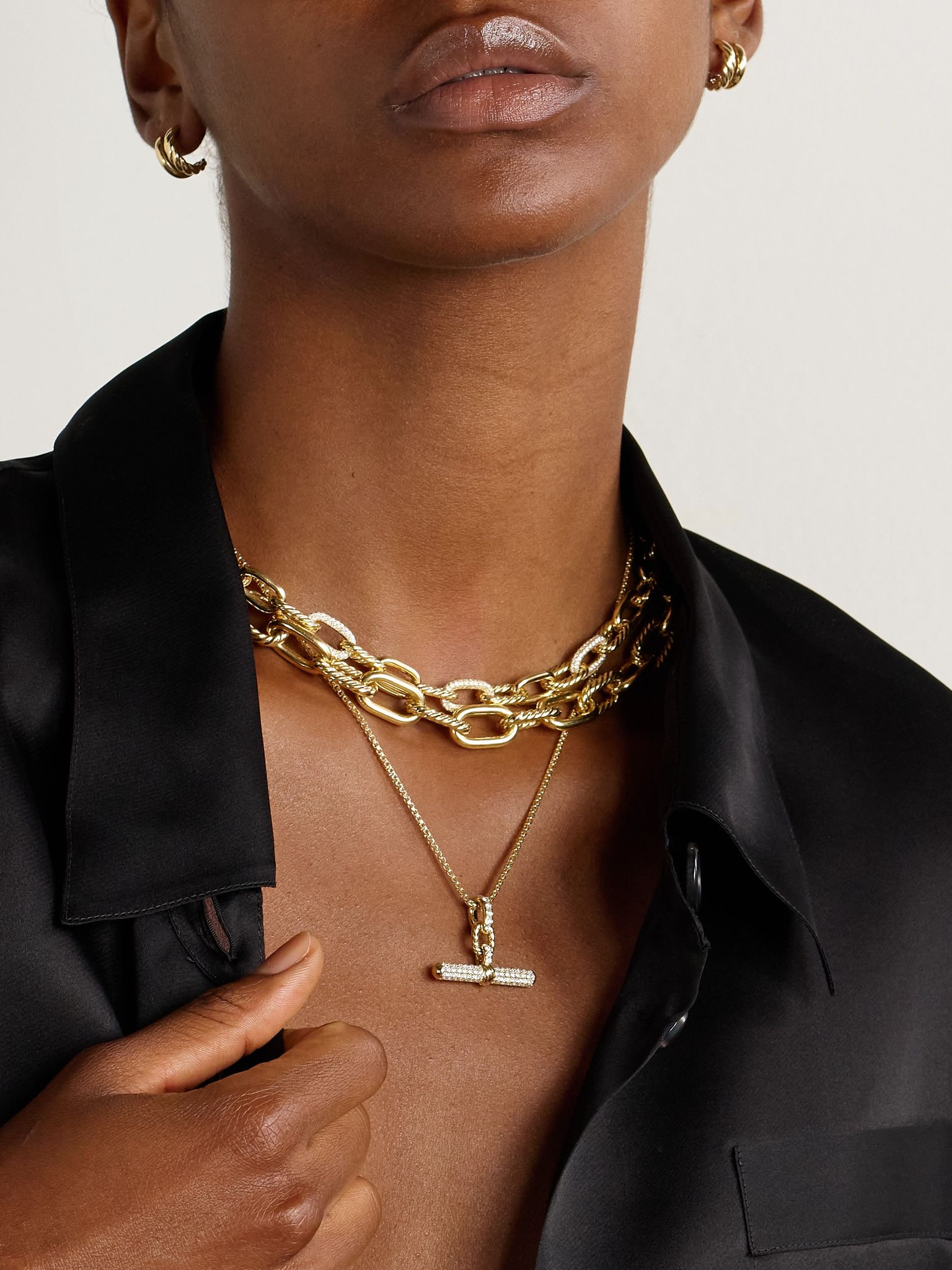 DY Madison® 18-karat gold diamond pendant Gold - 4