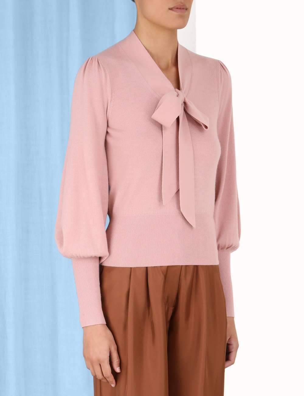 TIE NECK SWEATER - 5