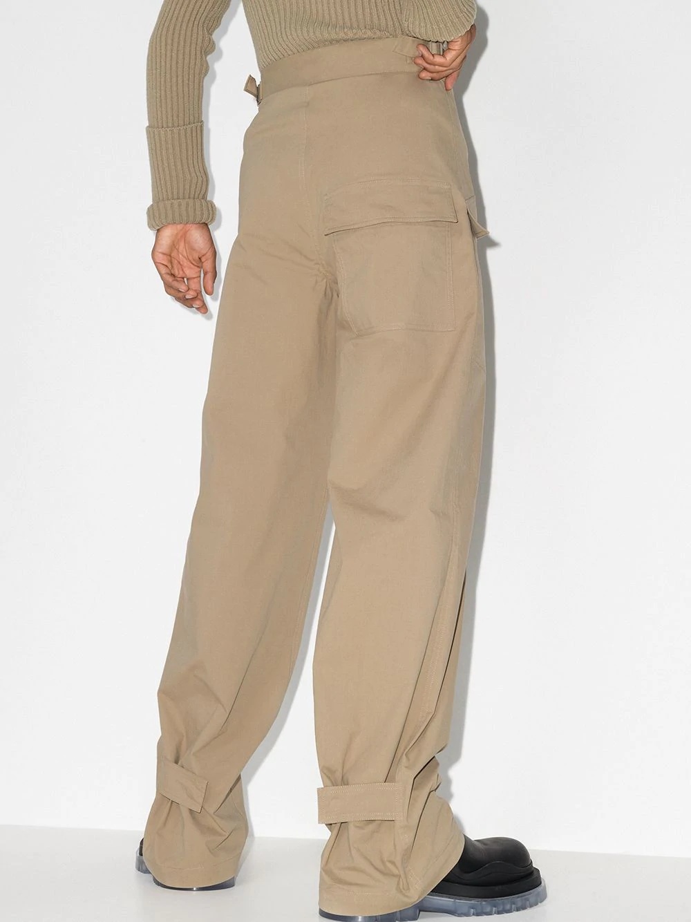 wide-leg cargo trousers - 3