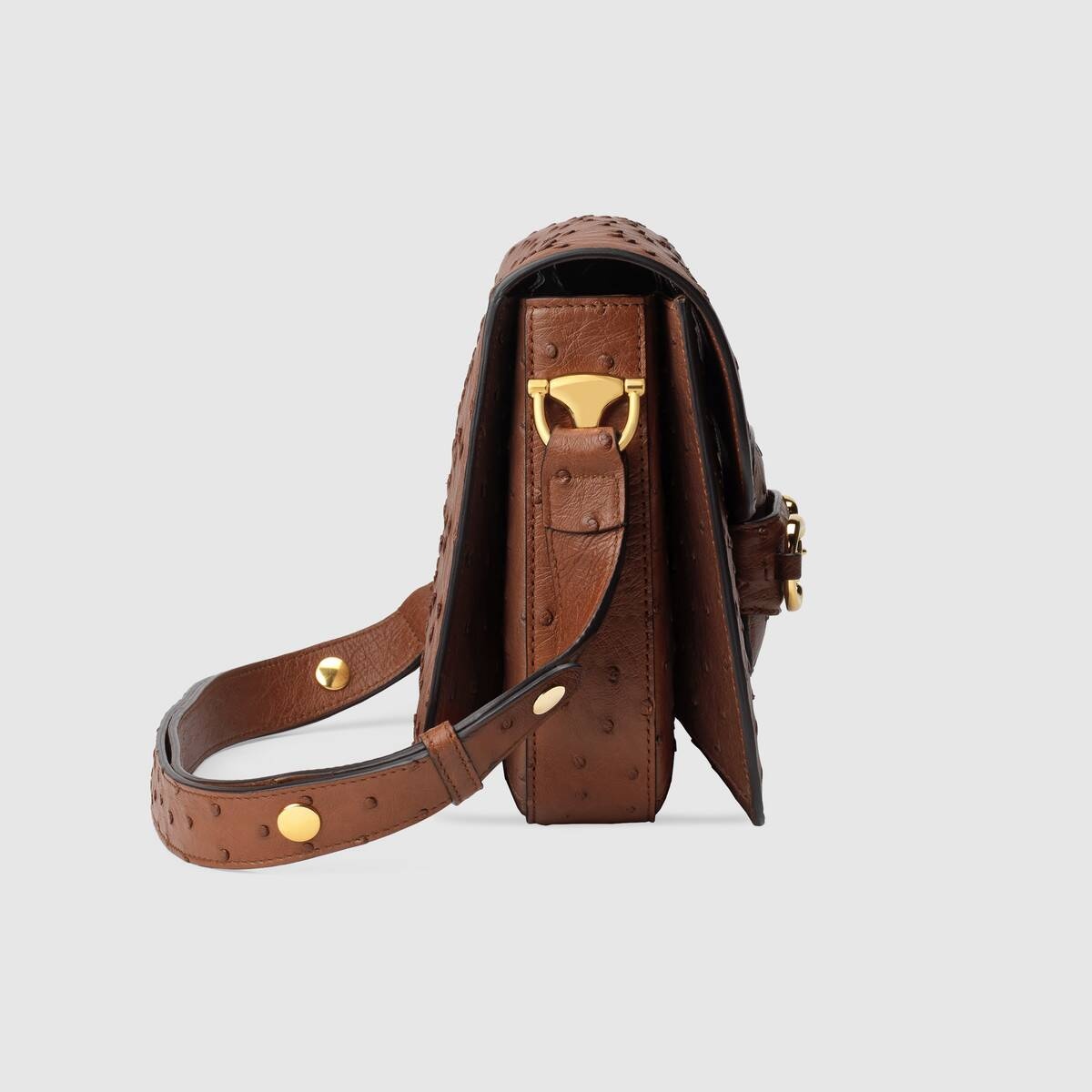 Gucci Horsebit 1955 ostrich shoulder bag - 4