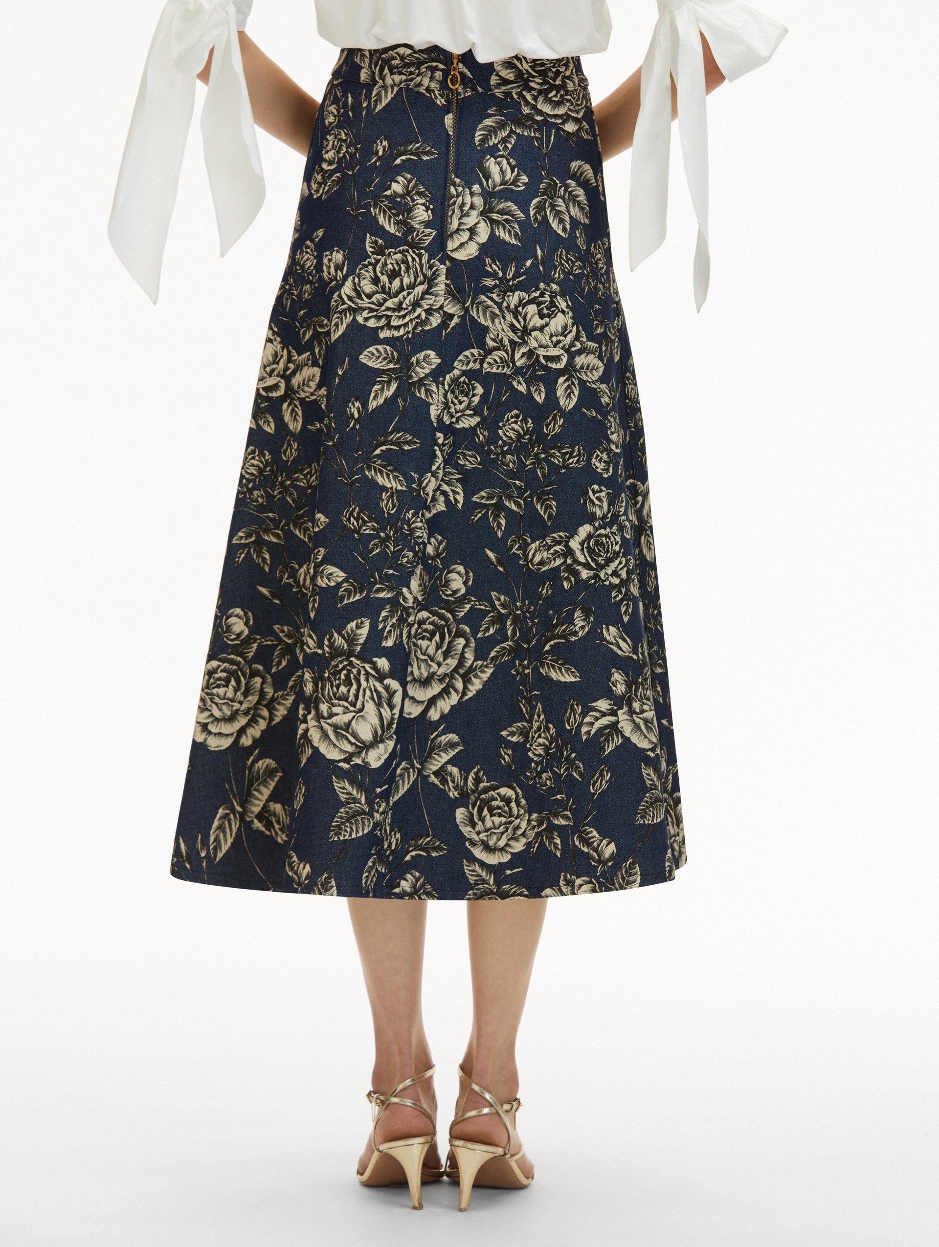 ROSE PRINTED DENIM SKIRT - 3
