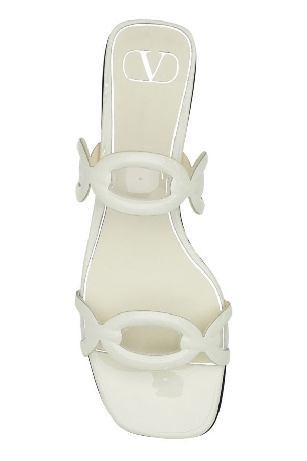 サンダル・ミュール VALENTINO Ivory PVC Valentino Garavani Chain 1967 slippers Valentino Garavani Ivory PVC Chain 1967 Slippers for Women