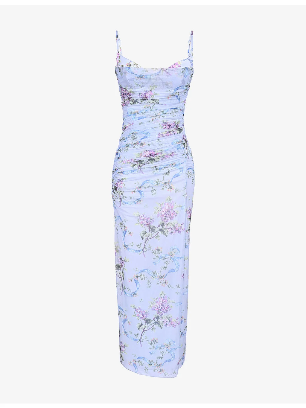 Lini Corset-Bodice Stretch-Mesh Maxi Dress - 1
