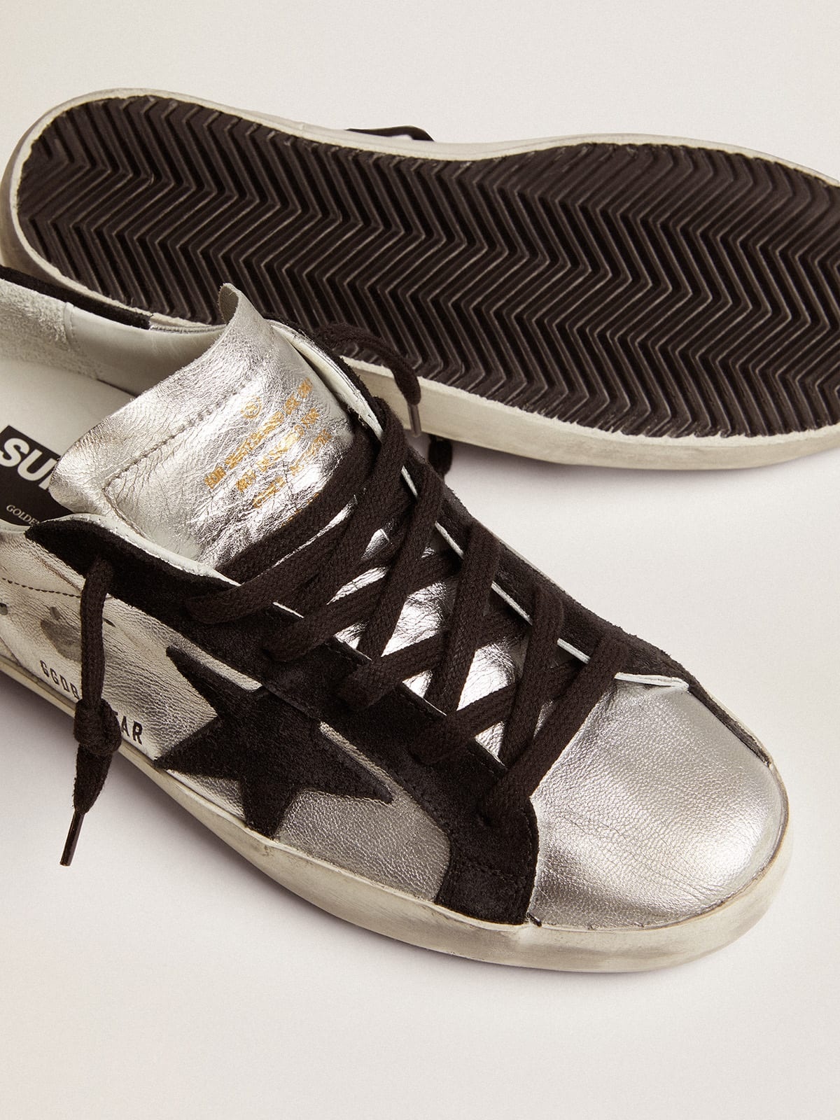 Women’s Super-Star sneakers in silver leather - 4
