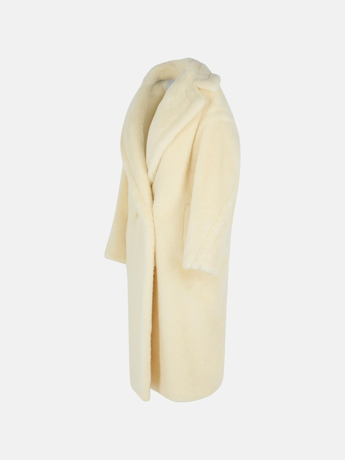 WHITE ALPACA AND VIRGIN WOOL COAT - 2