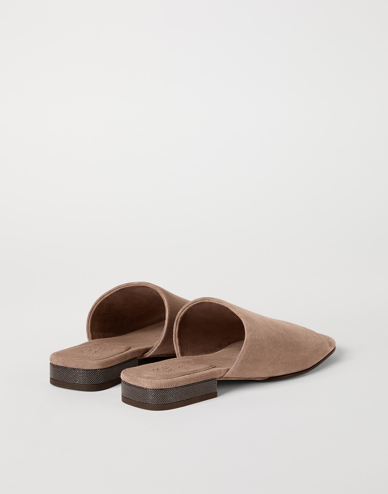 Brunello Cucinelli Suede mules with monili outlook