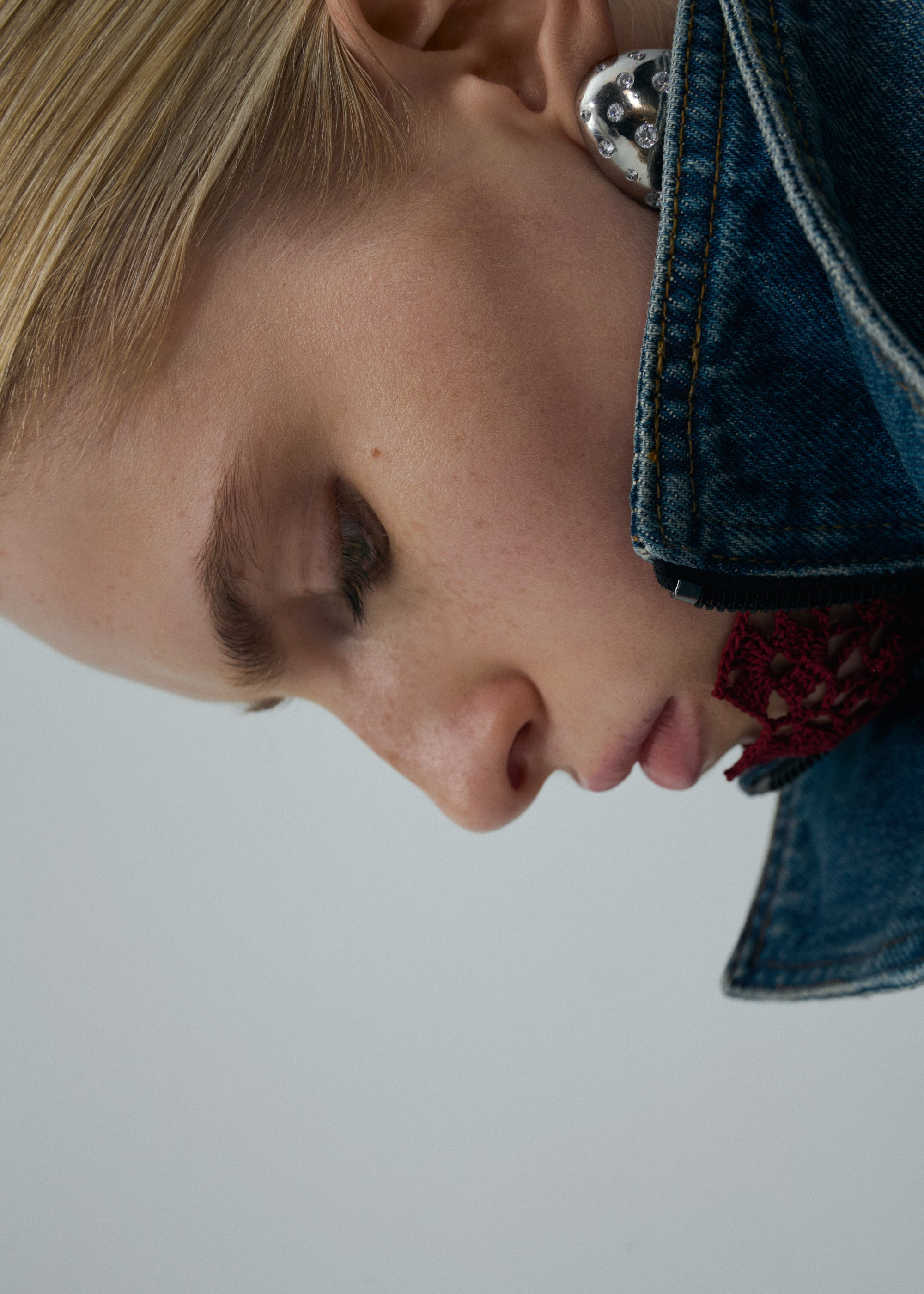 Cinched denim jacket in blue vintage - 6