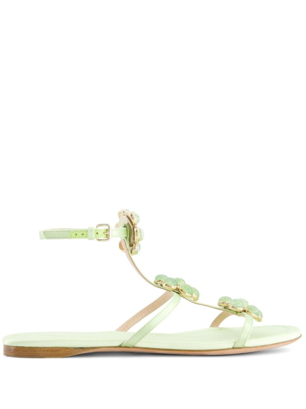 flower-detailing leather sandals - 1
