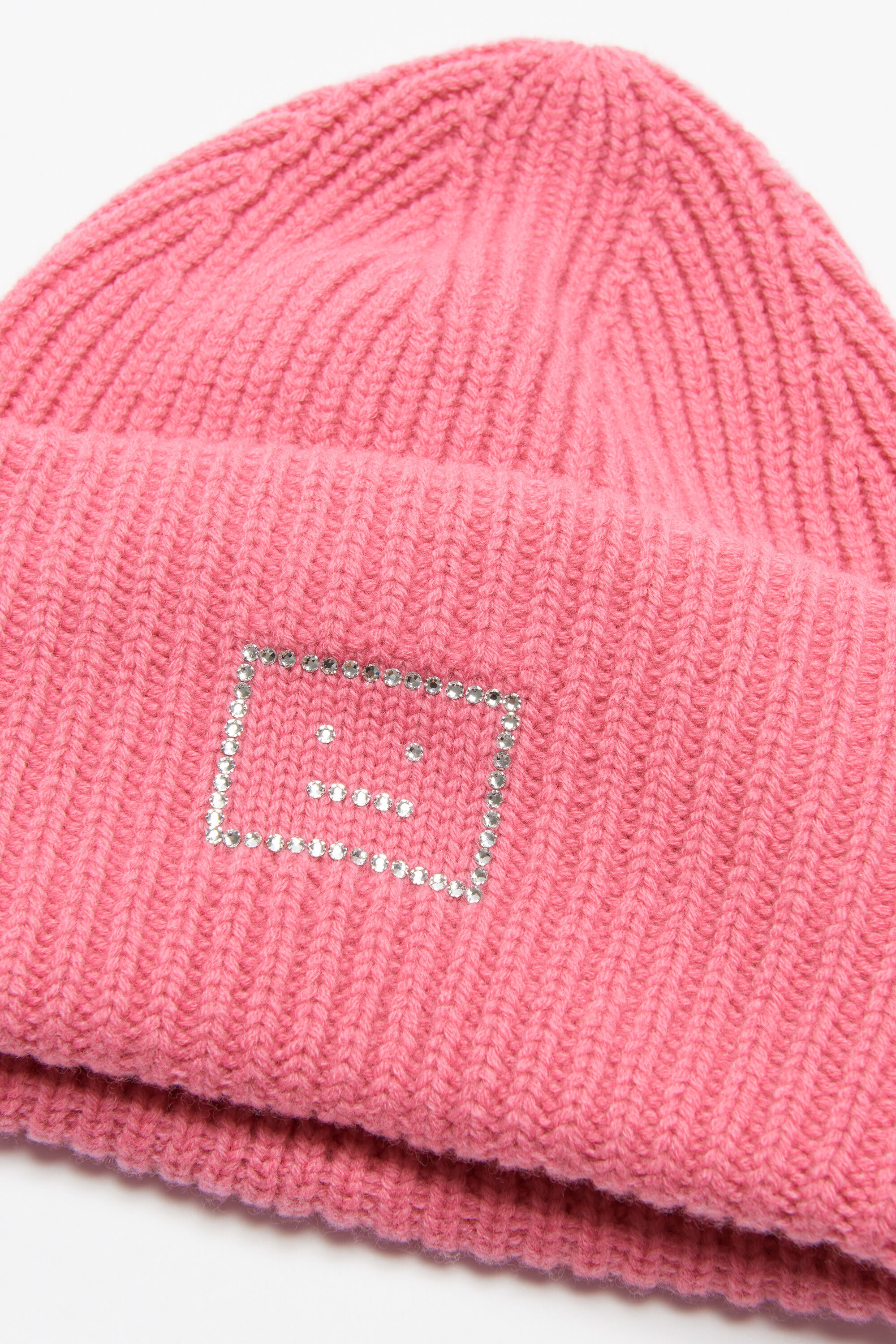 Embellished Face logo beanie - Tango pink - 3