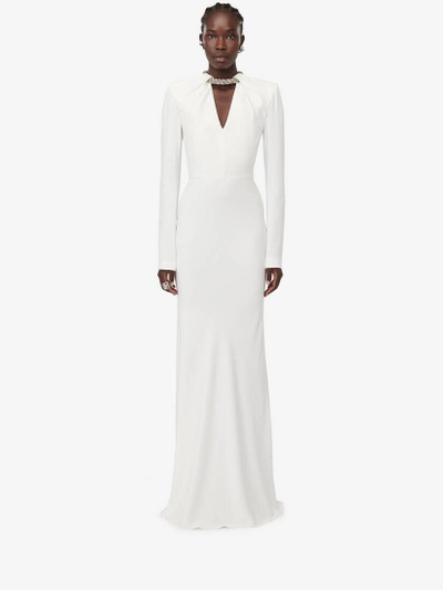 Alexander McQueen Women's Twisted Crystal Evening Dress in Light Ivory outlook