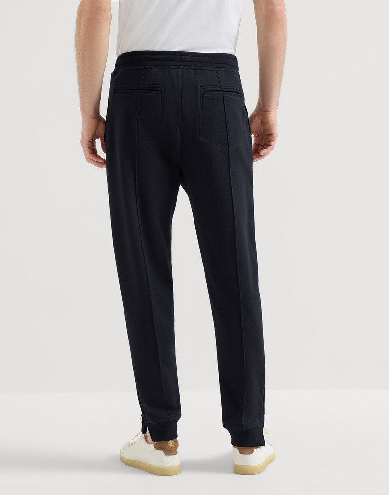 Techno cotton French terry trousers with Crête detail and elasticated zipper cuffs 3