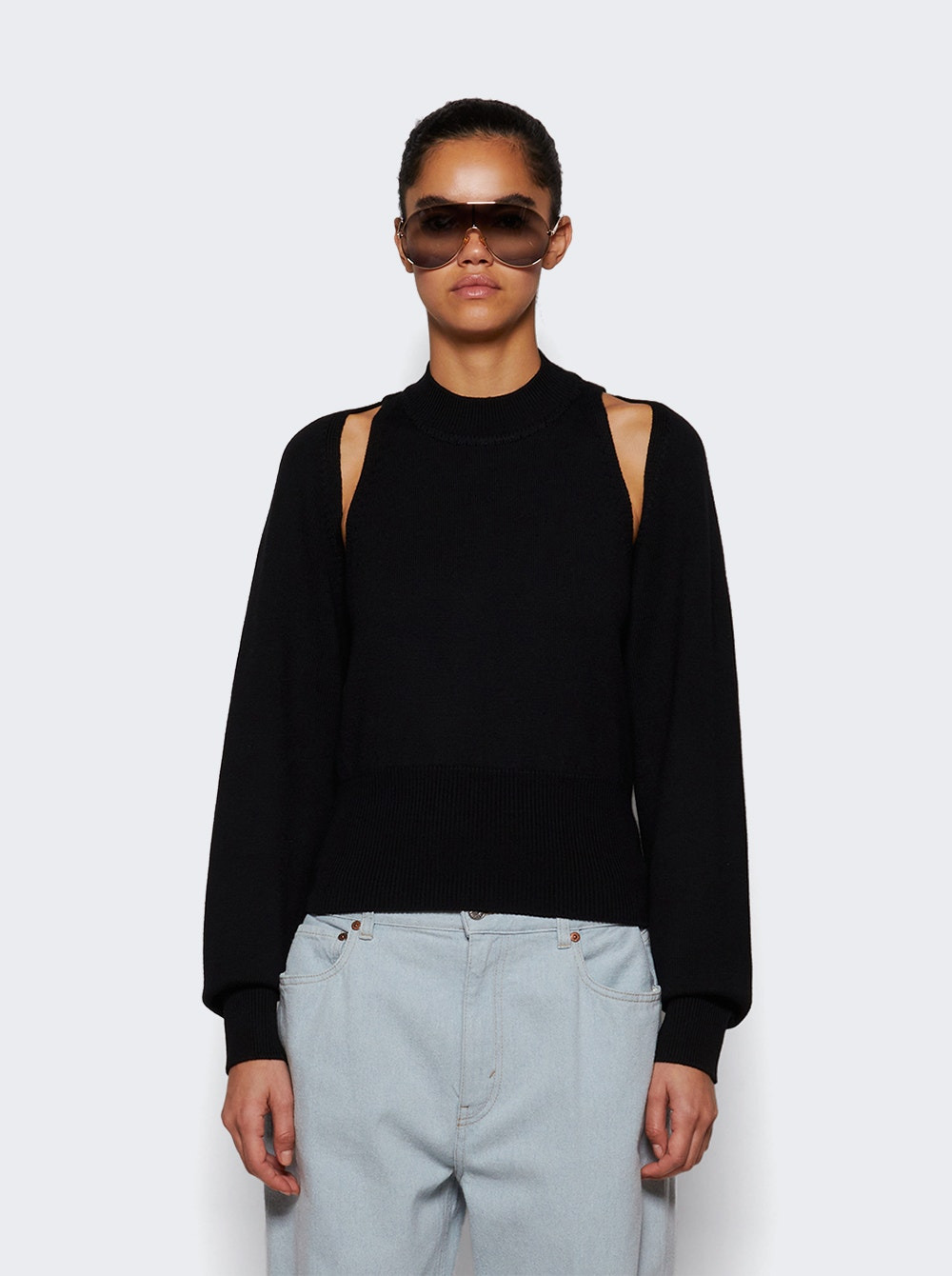 Cut Out Sweater Noir - 2