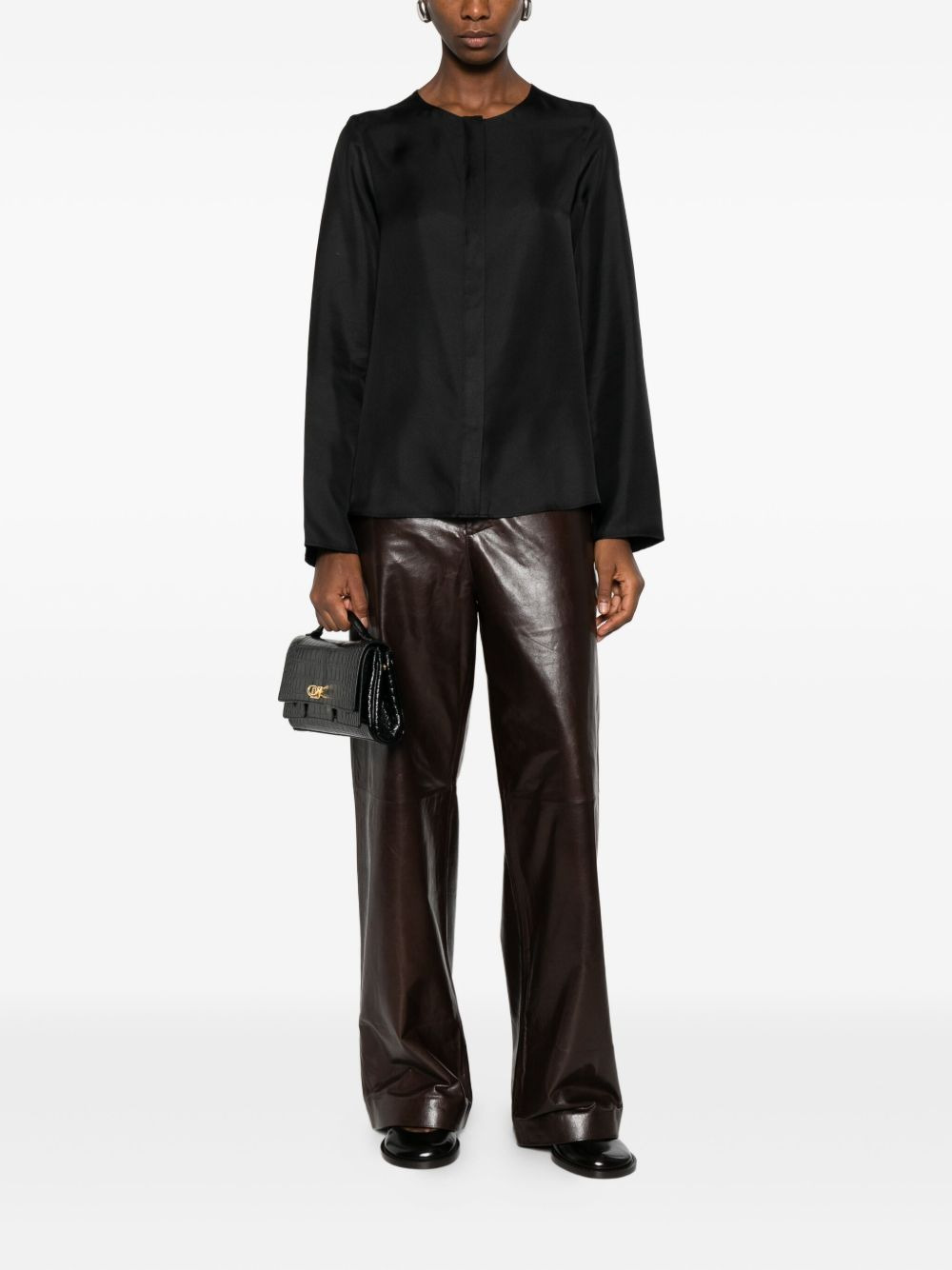 round-neck long-sleeve shirt - 2