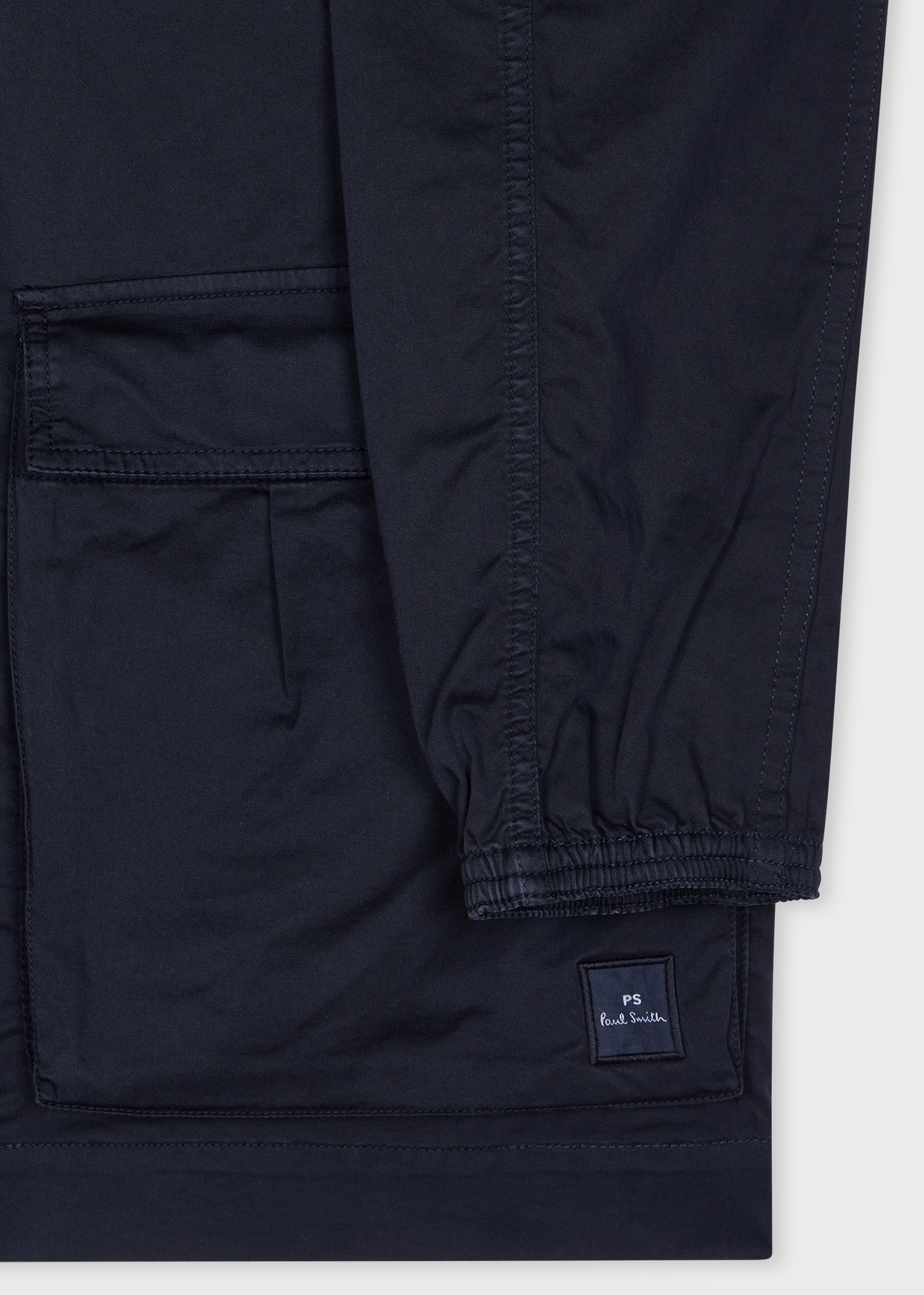 Navy Garment-Dyed Sateen-Cotton Blend Work Jacket - 4
