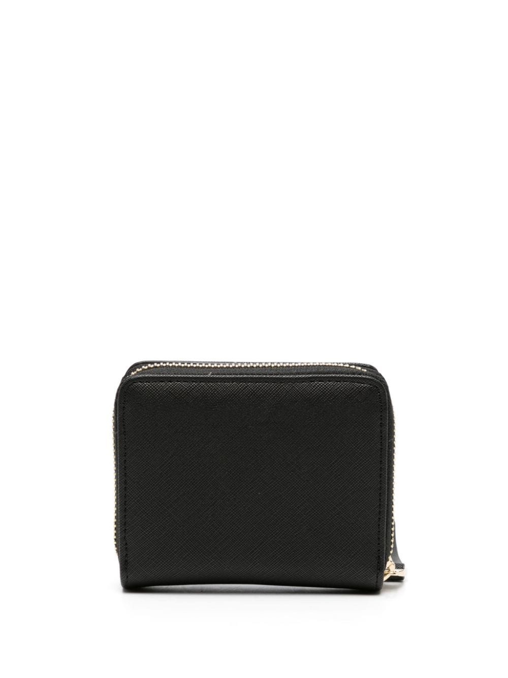 logo-plaque textured wallet - 2