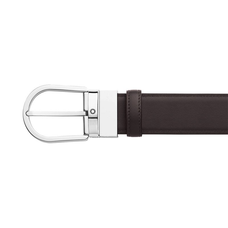 Montblanc Horseshoe buckle black/tan 35 mm leather belt outlook