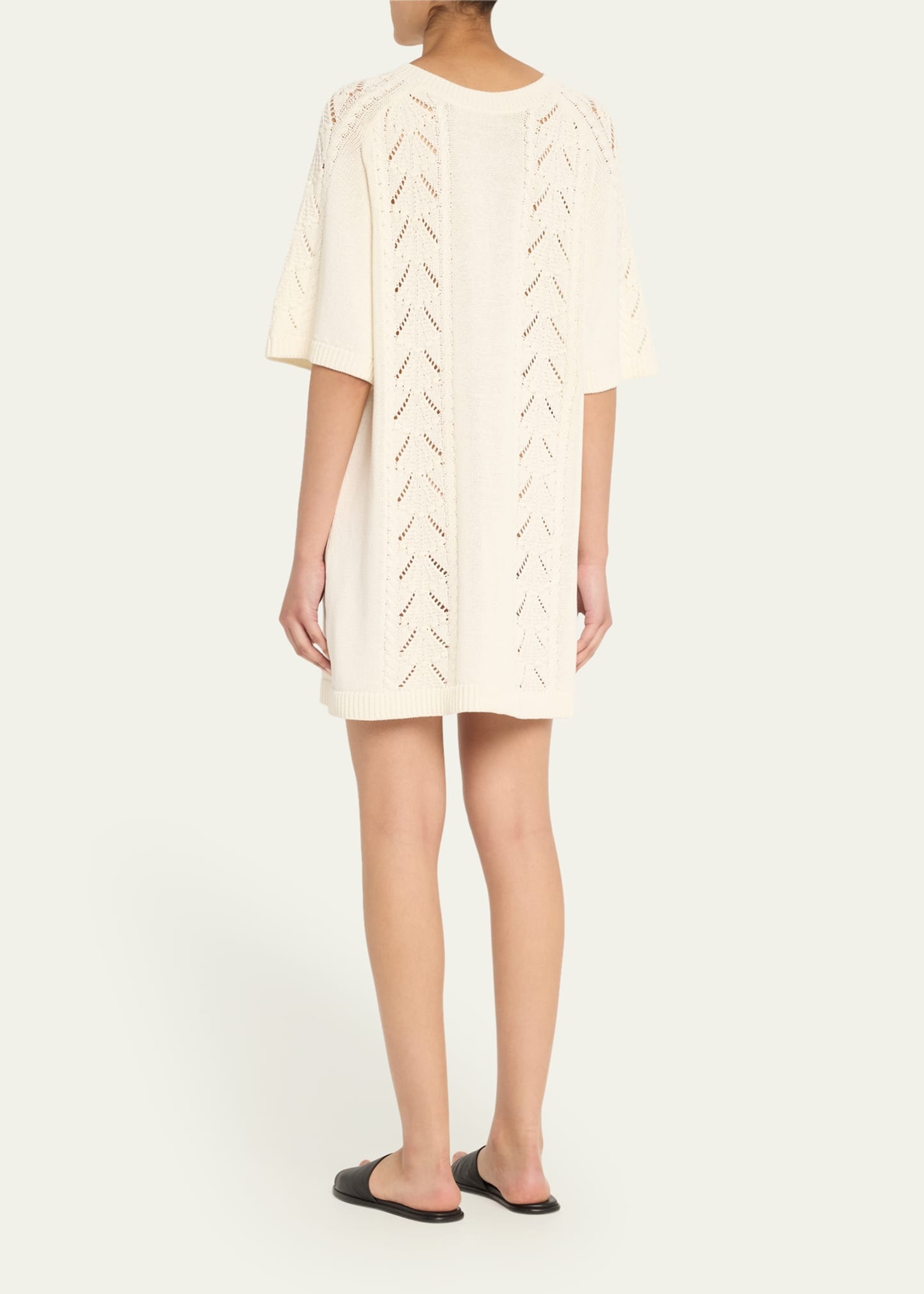 Arman Cable & Pointelle-Knit Mini Sweater Dress - 3