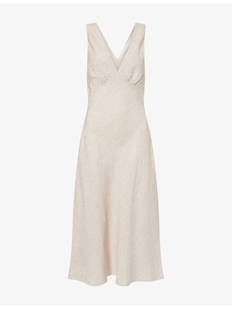 Avianna V-Neck Linen Midi Dress 1