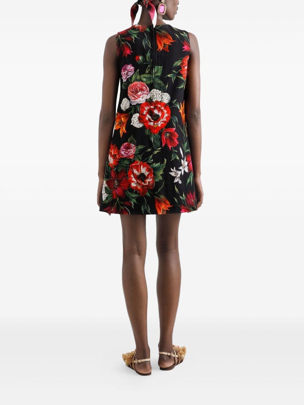 floral-print mini dress - 3