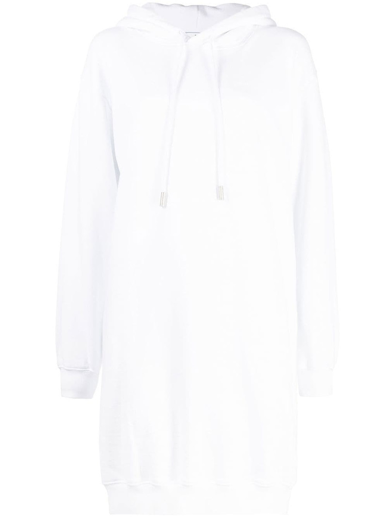 diag-print cotton hoodie dress 1