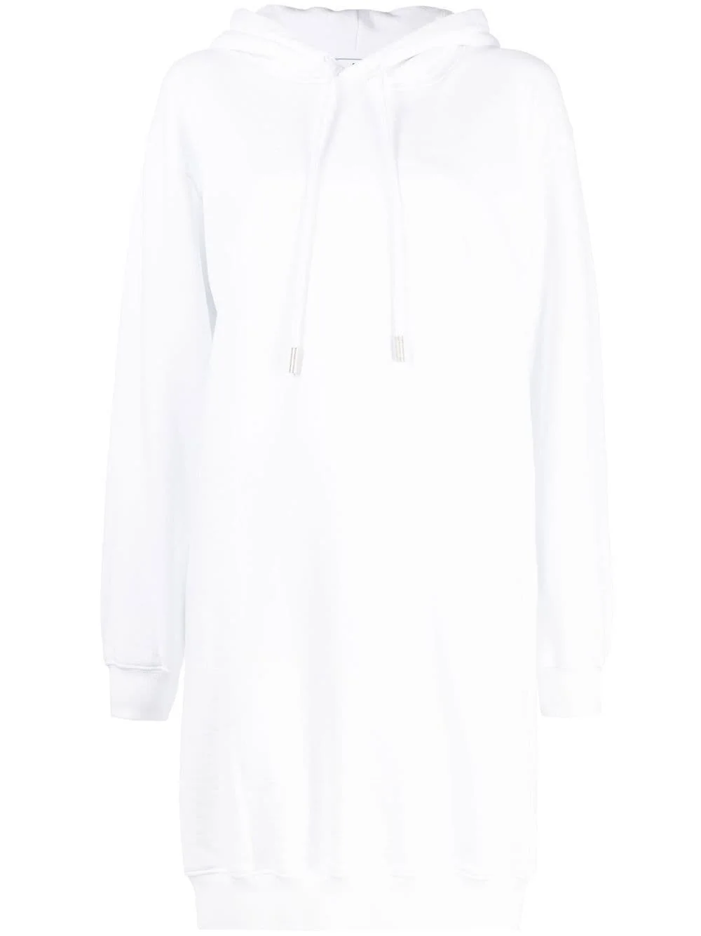 diag-print cotton hoodie dress - 1
