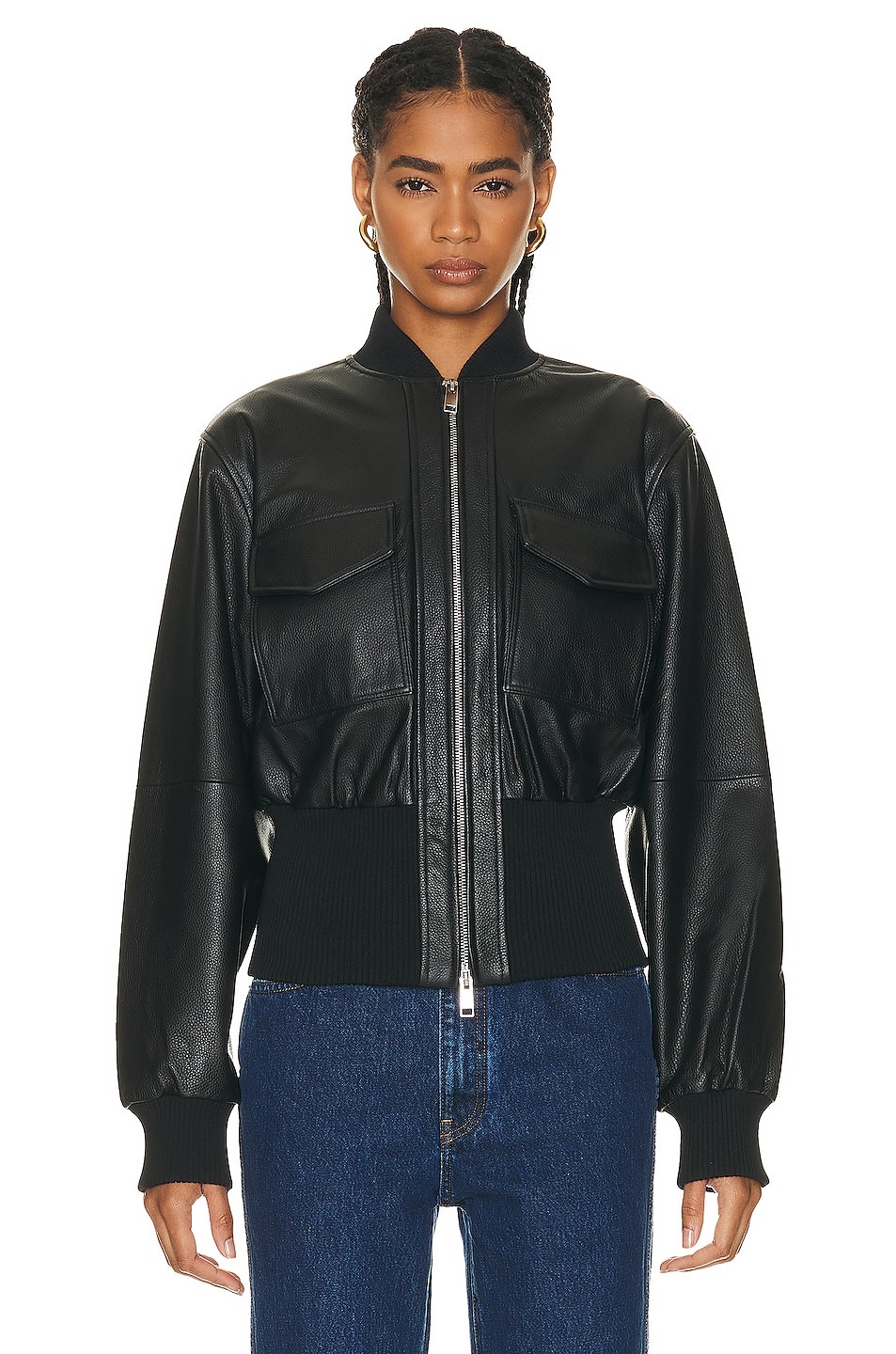 The Cropped Leather Bomber - 2