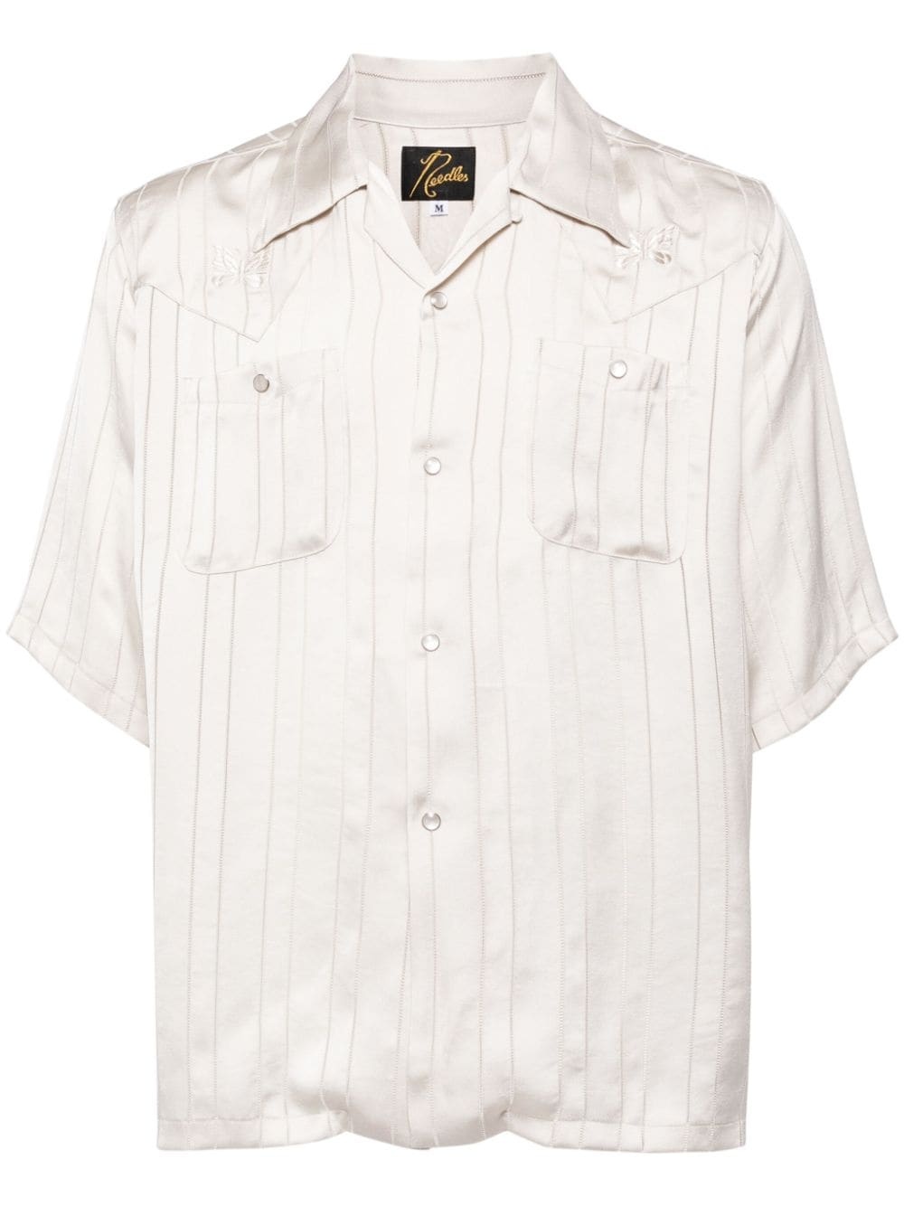 butterfly-embroidered shirt - 1