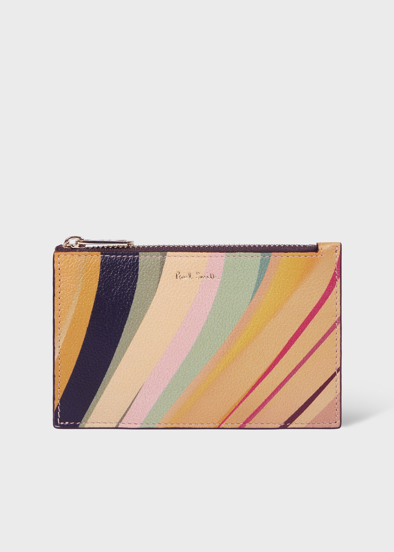 Women's 'Dusky Swirl' Leather Small Zip-Fastening Purse 1