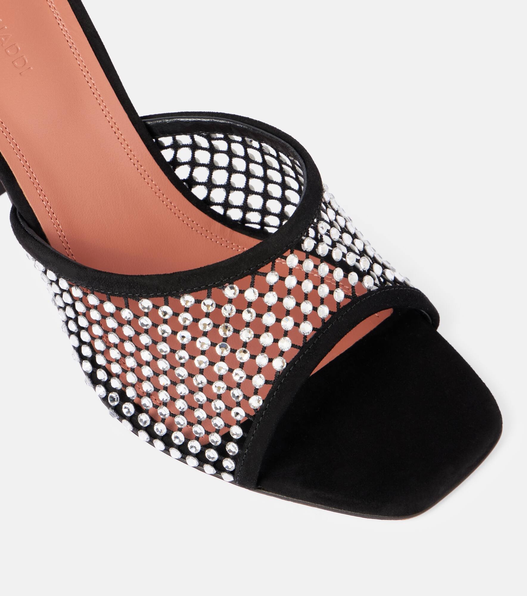 Lupita 95 suede-trimmed mesh mules - 5