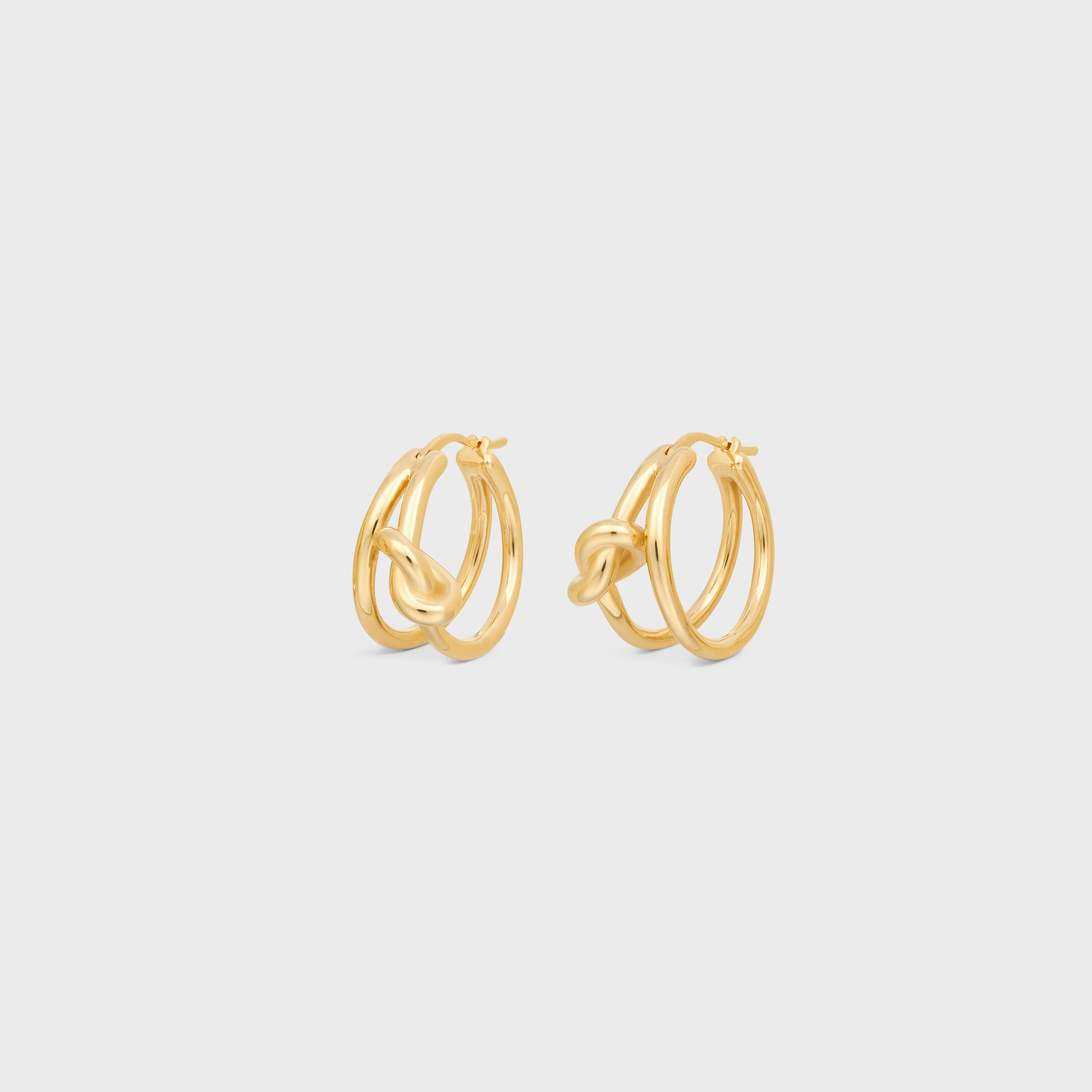 Knot Double Hoops in Brass with Gold Finish - 2
