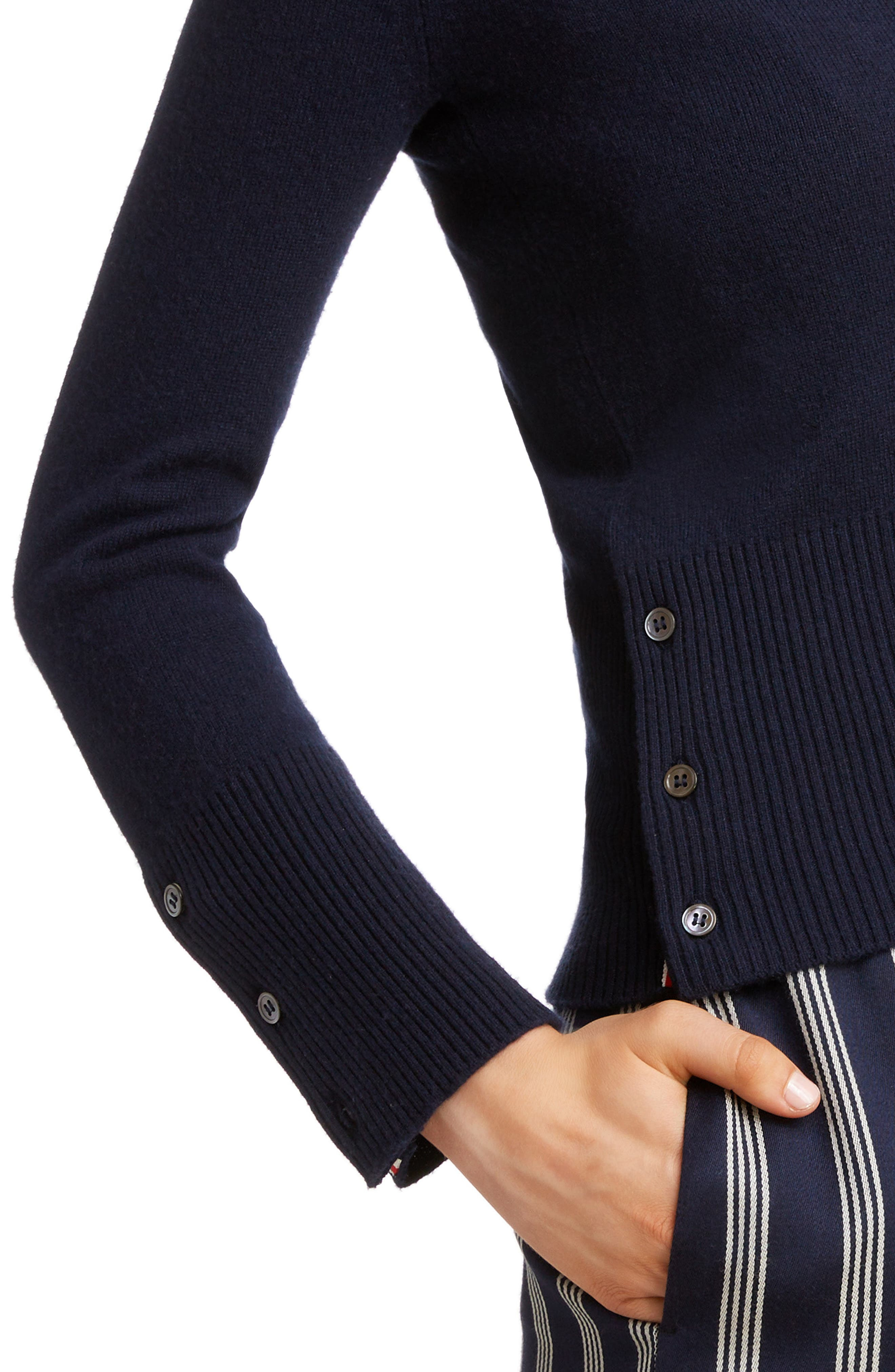 Thom Browne Classic V-Neck Cashmere Cardigan in Navy at Nordstrom - 4