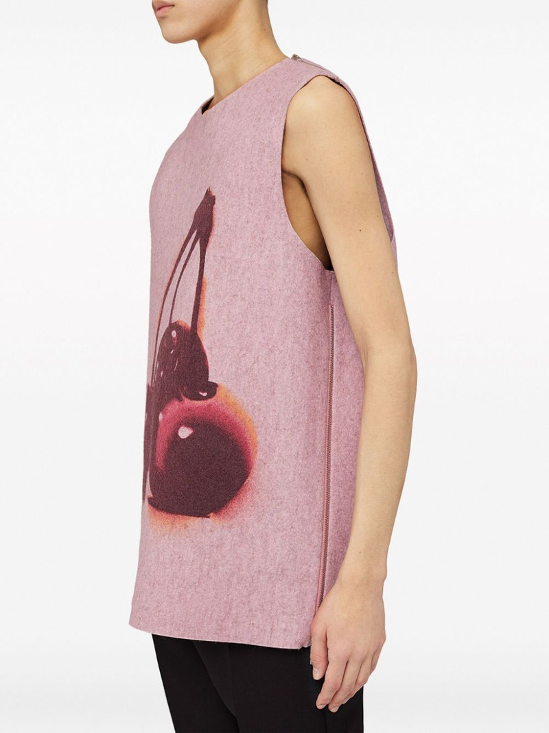 cherry-print wool tank top 5