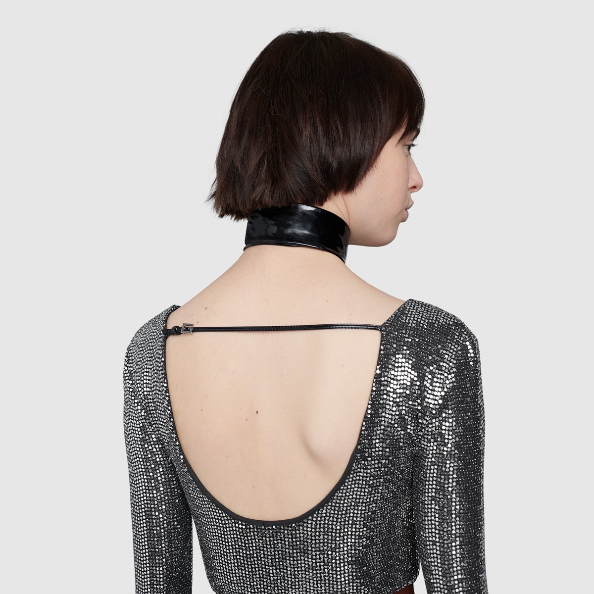 Metallic dotted jersey bodysuit - 5