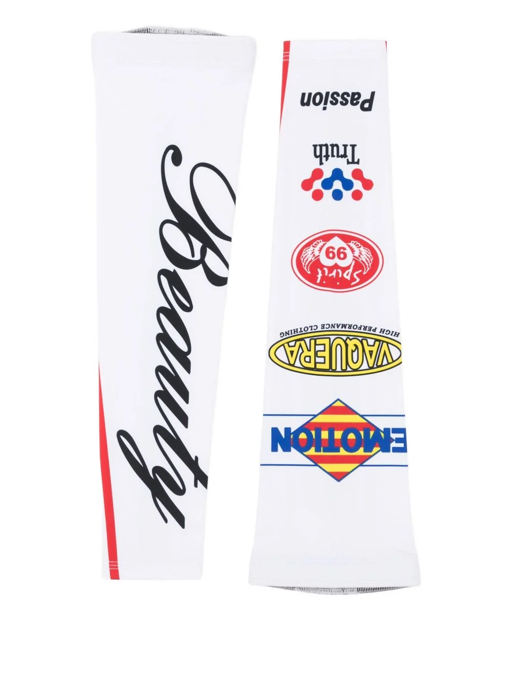 logo-print arm gloves - 1