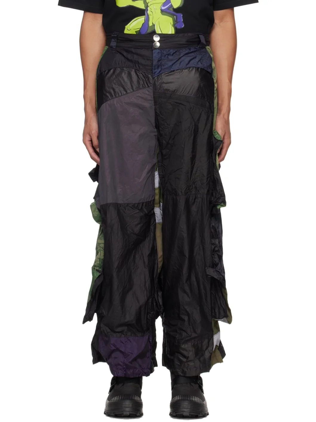 Black & Purple M Cargo Pants - 1