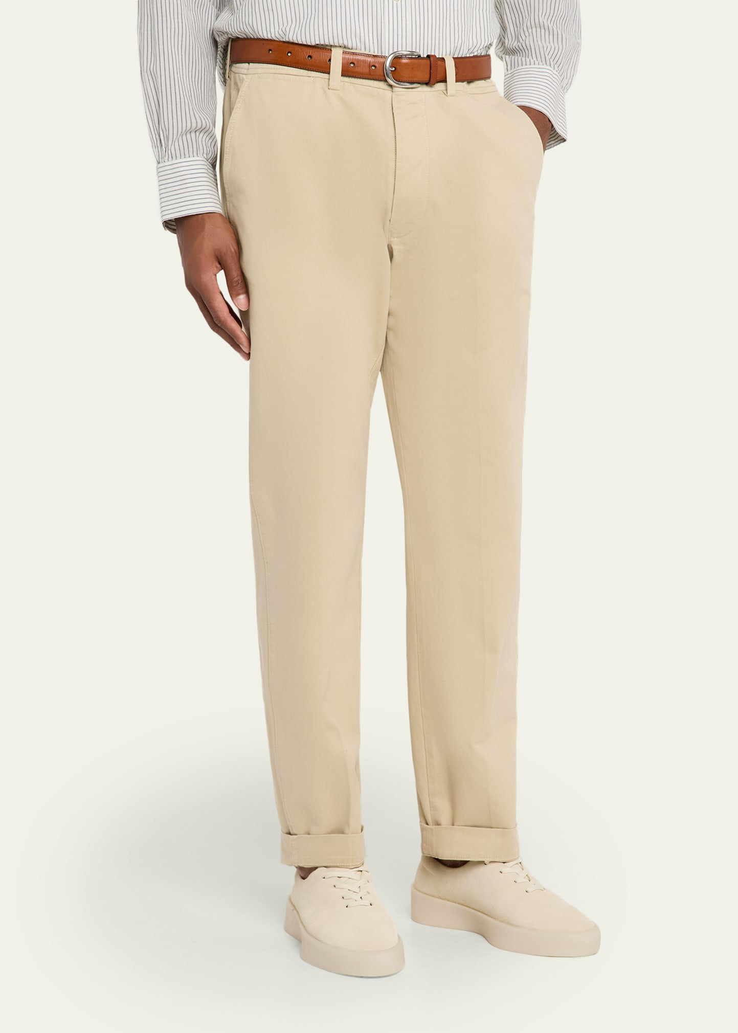 Men's Cotton Twill Straight Fit Five-Pocket Pants - 4
