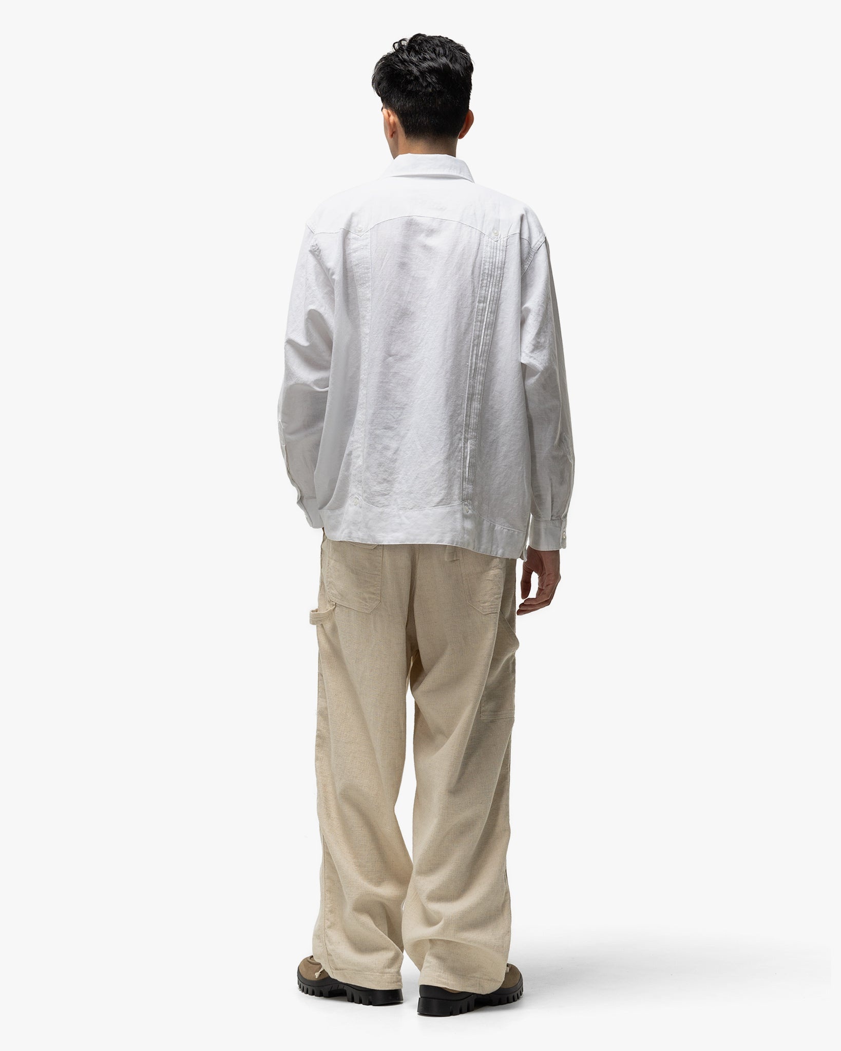 Guayabera Shirt Linen Handkerchief White - 3