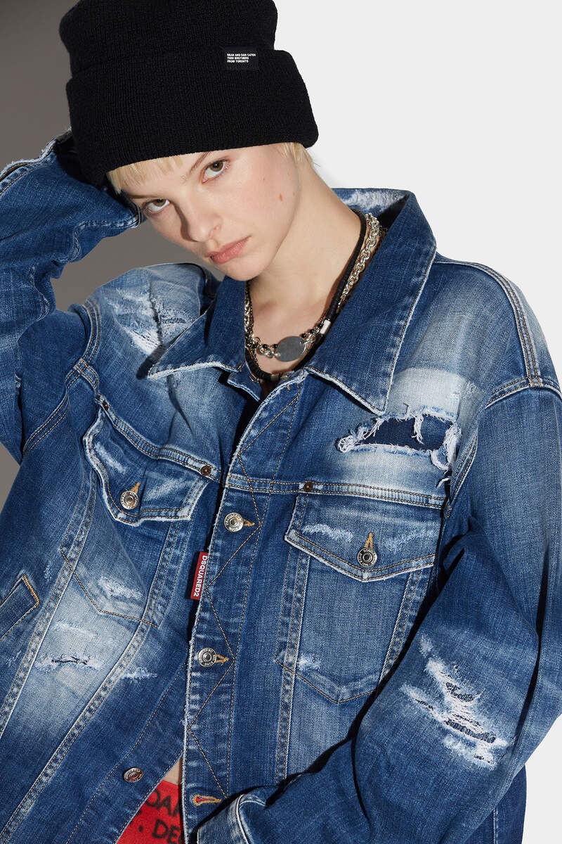 MEDIUM SLASH WASH OVER JEAN JACKET - 4