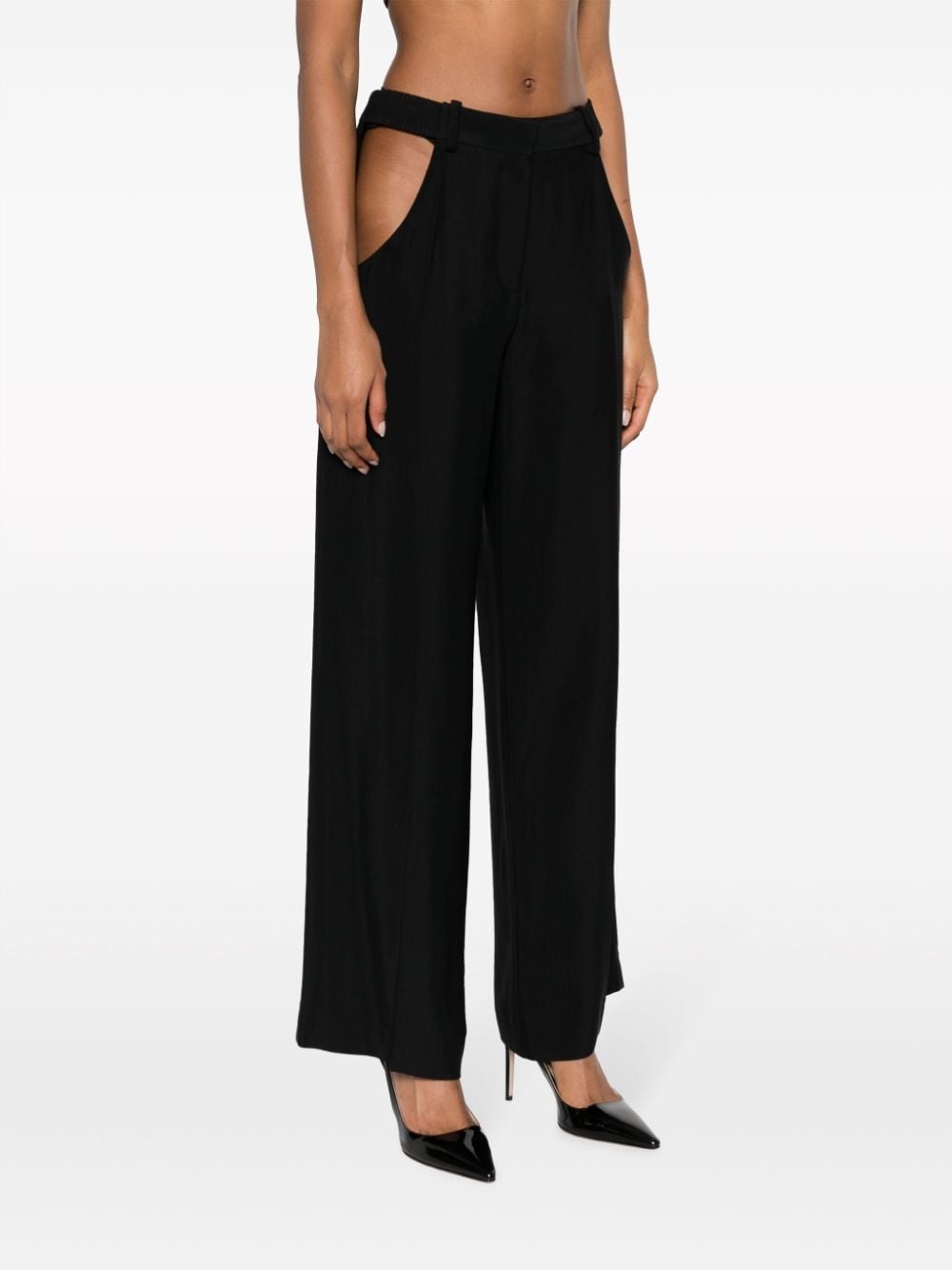 wide-leg cut-out trousers - 3