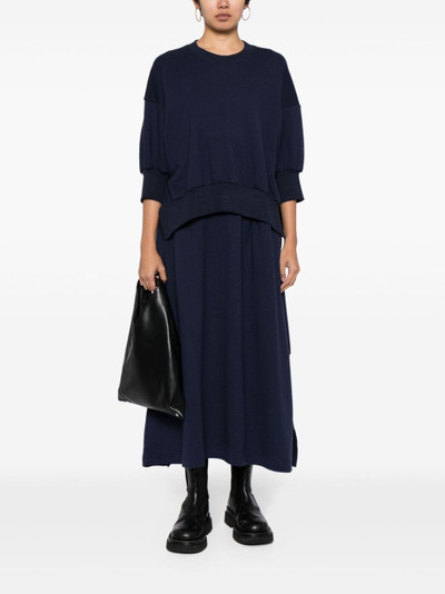 Yohji Yamamoto high-waist pleated midi skirt outlook