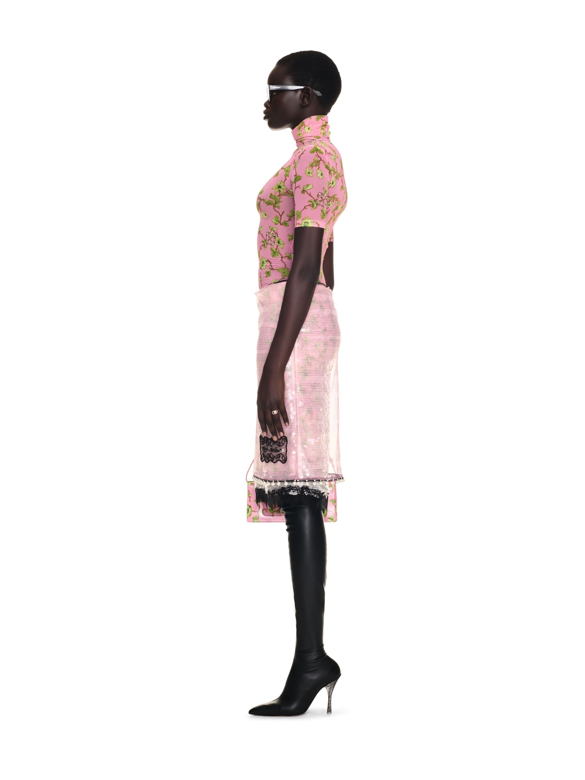 Pink Sequin Ramage Midi Skirt - 3