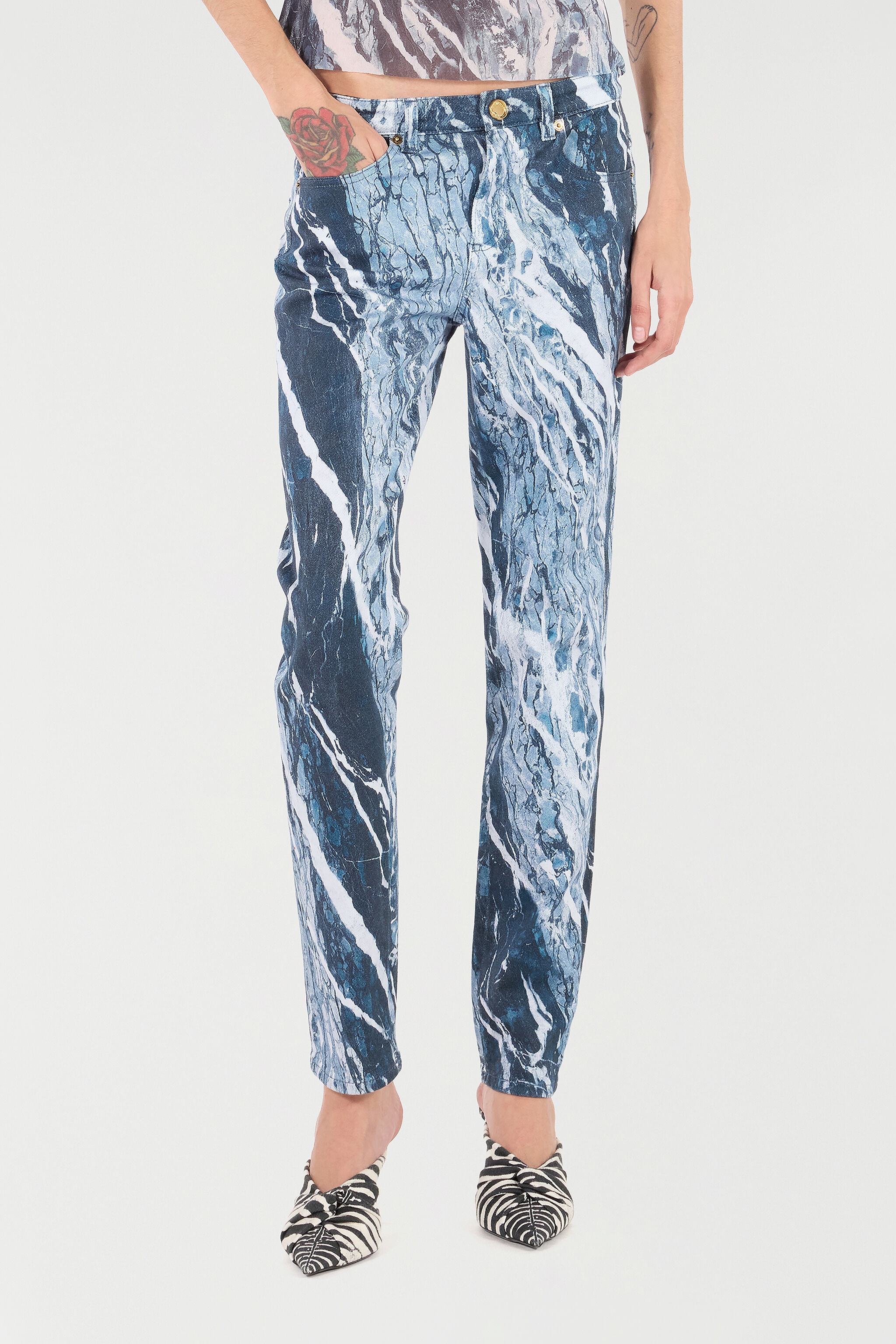 Pants With Marble Print - 3