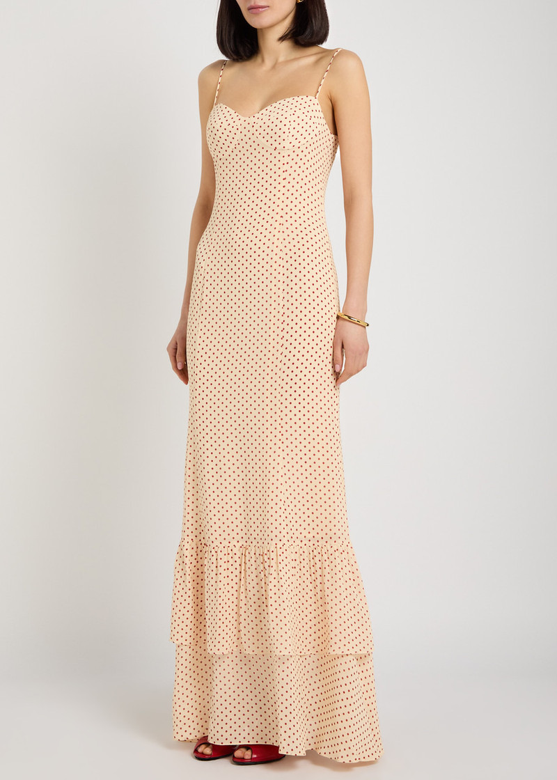 Reformation Reformation Fallon Polka dot Chiffon Maxi Dress outlook