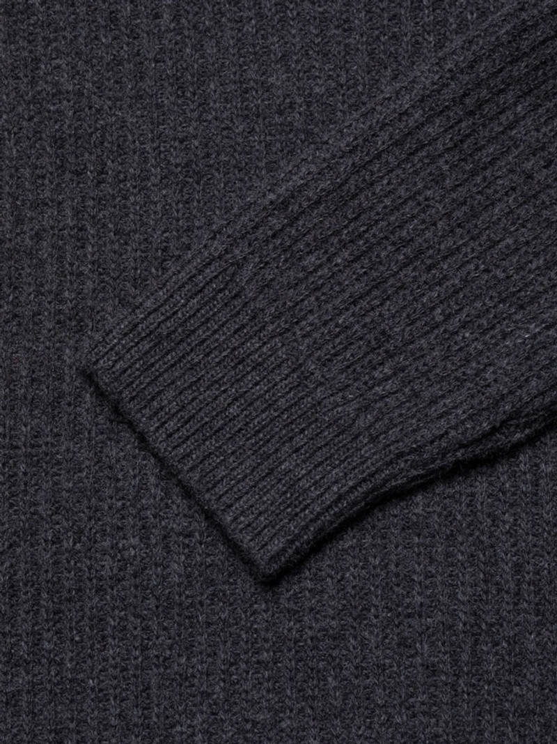 August Rib Wool Sweater Antracitemelange 4