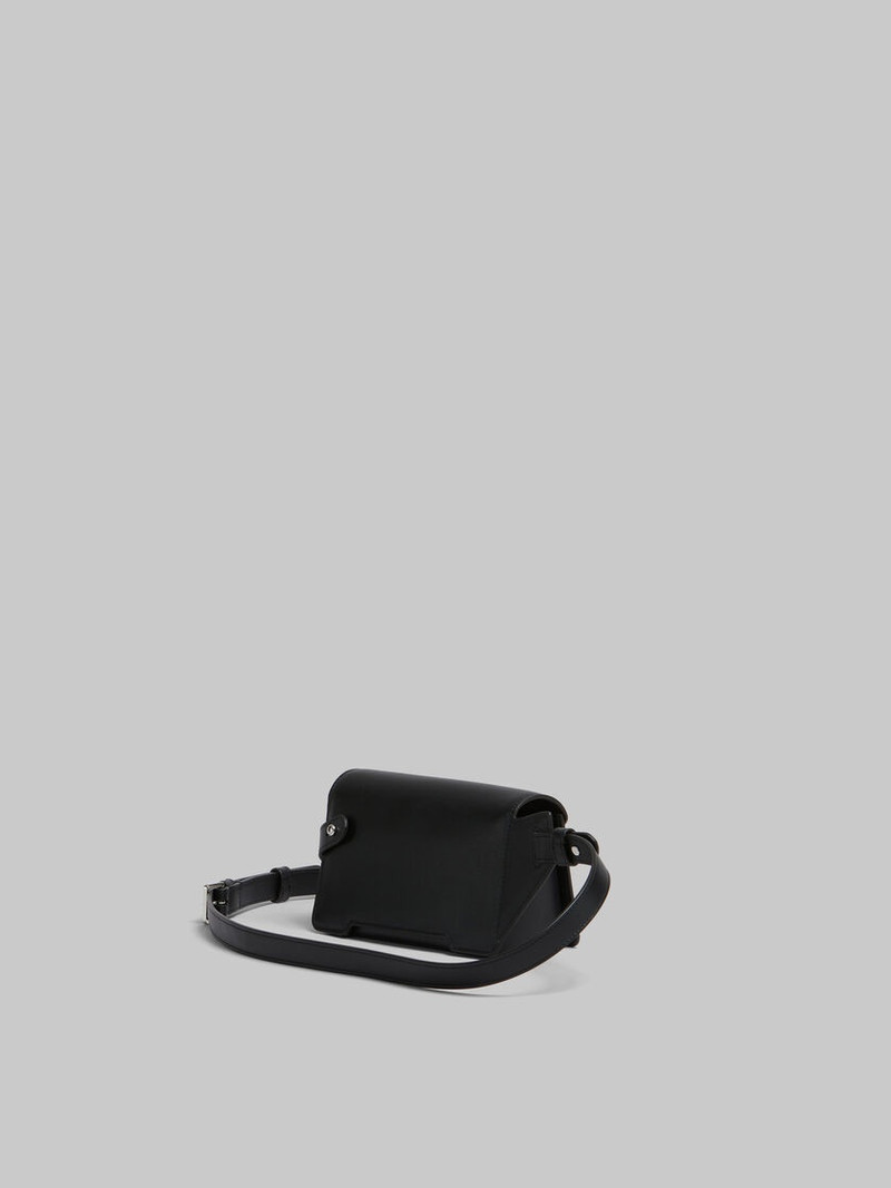BLACK LEATHER TRUNKAROO CROSSBODY BAG 3